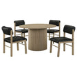 Hamlyn Black/Natural Oak 5-piece Round Wood Dining Set by Coaster at Eve Furniture