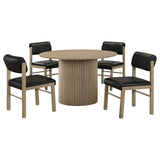 Hamlyn Black/Natural Oak 5-piece Round Wood Dining Set by Coaster at Eve Furniture