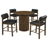 Hamlyn Black/Walnut 5-piece Round Wood Counter Height Dining Set by Coaster at Eve Furniture