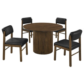 Hamlyn Black/Walnut 5-piece Round Wood Dining Set by Coaster at Eve Furniture