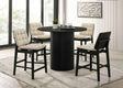 Hamlyn Cream/Black 5-piece Round Wood Counter Height Dining Set by Coaster at Eve Furniture