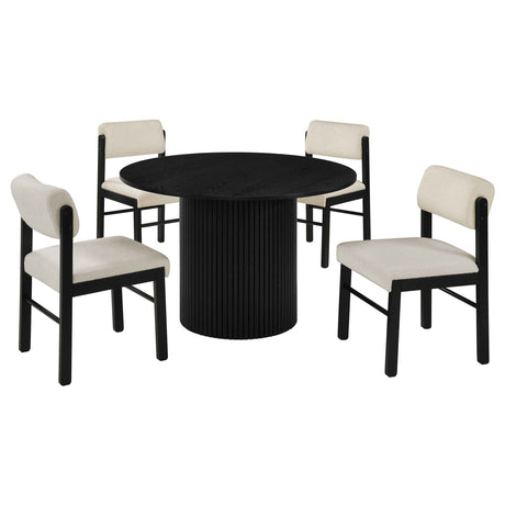 Hamlyn Cream/Black 5-piece Round Wood Dining Set by Coaster at Eve Furniture