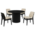 Hamlyn Cream/Black 5-piece Round Wood Dining Set by Coaster at Eve Furniture
