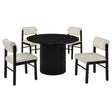 Hamlyn Cream/Black 5-piece Round Wood Dining Set by Coaster at Eve Furniture
