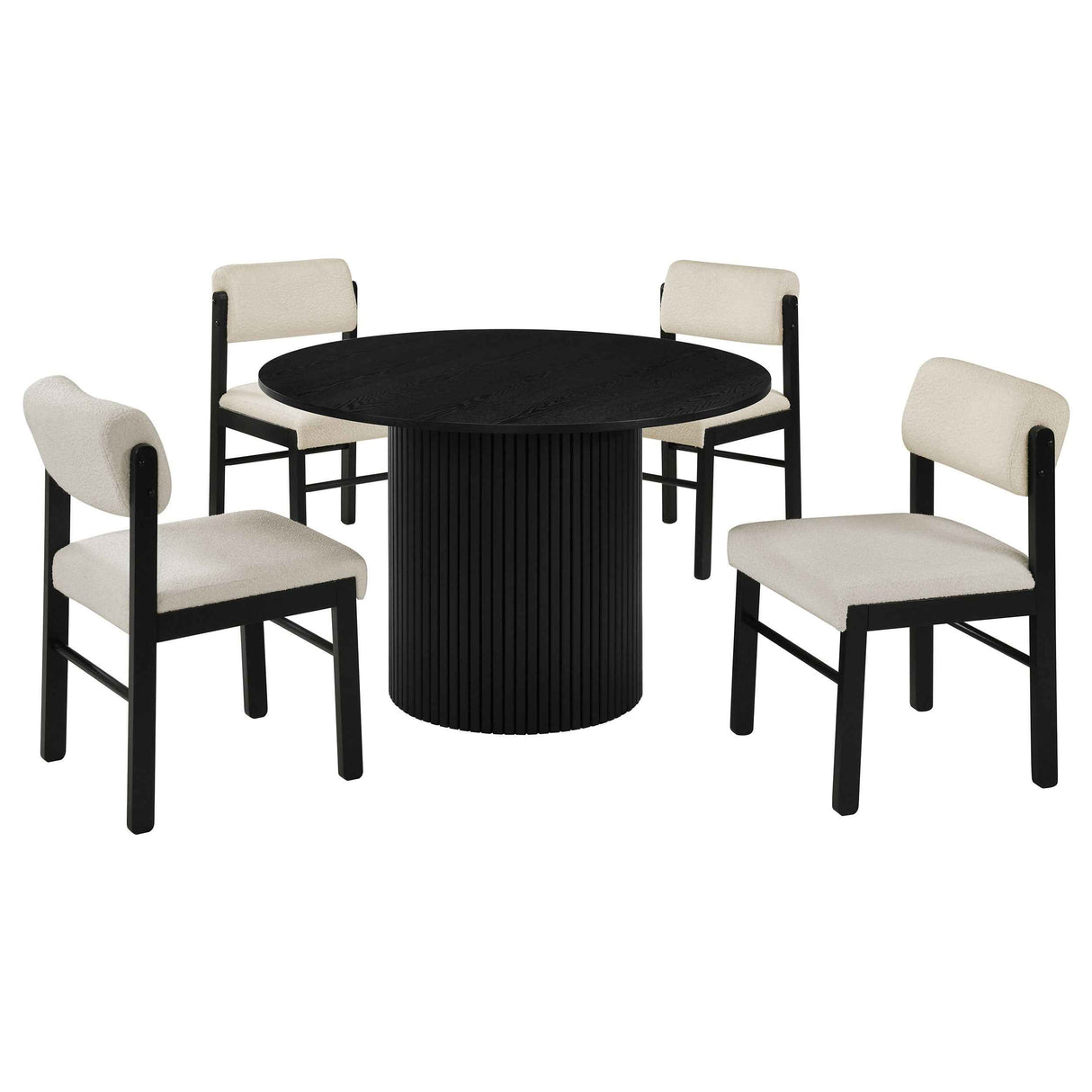 Hamlyn Cream/Black 5-piece Round Wood Dining Set by Coaster at Eve Furniture