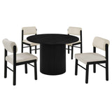 Hamlyn Cream/Black 5-piece Round Wood Dining Set by Coaster at Eve Furniture