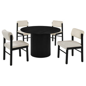 Hamlyn Cream/Black 5-piece Round Wood Dining Set by Coaster at Eve Furniture