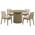 Hamlyn Cream/Natural Oak 5-piece Round Wood Dining Set by Coaster at Eve Furniture