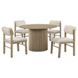 Hamlyn Cream/Natural Oak 5-piece Round Wood Dining Set by Coaster at Eve Furniture