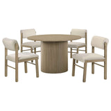 Hamlyn Cream/Natural Oak 5-piece Round Wood Dining Set by Coaster at Eve Furniture