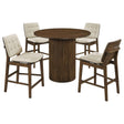 Hamlyn Cream/Walnut 5-piece Round Wood Counter Height Dining Set by Coaster at Eve Furniture