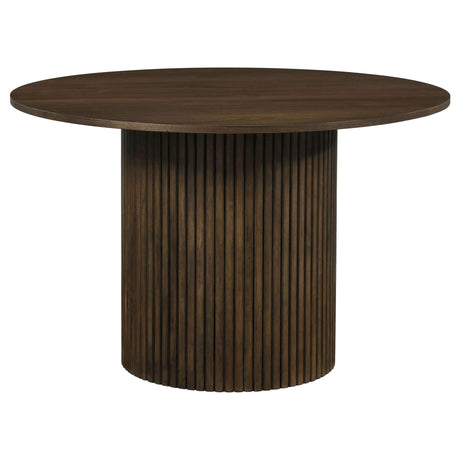 Hamlyn Cream/Walnut 5-piece Round Wood Dining Set by Coaster at Eve Furniture