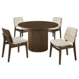 Hamlyn Cream/Walnut 5-piece Round Wood Dining Set by Coaster at Eve Furniture