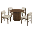 Hamlyn Cream/Walnut 5-piece Round Wood Dining Set by Coaster at Eve Furniture