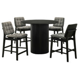 Hamlyn Grey/Black 5-piece Round Wood Counter Height Dining Set by Coaster at Eve Furniture
