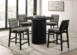 Hamlyn Grey/Black 5-piece Round Wood Counter Height Dining Set by Coaster at Eve Furniture