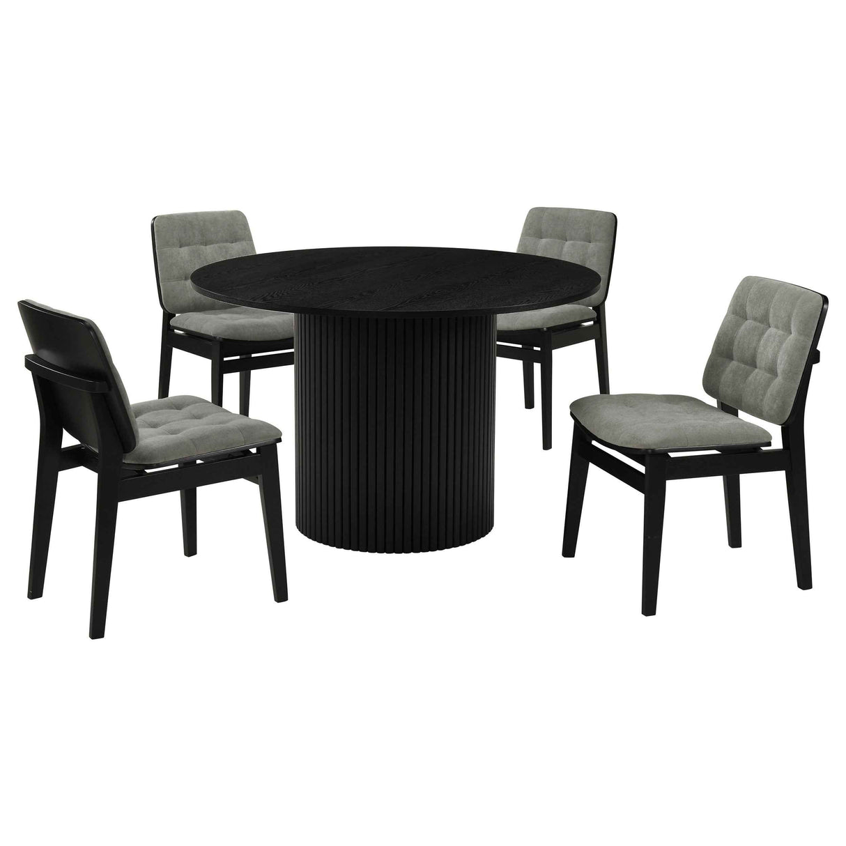 Hamlyn Grey/Black 5-piece Round Wood Dining Set by Coaster at Eve Furniture