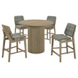Hamlyn Grey/Natural Oak 5-piece Round Wood Counter Height Dining Set by Coaster at Eve Furniture