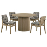 Hamlyn Grey/Natural Oak 5-piece Round Wood Dining Set by Coaster at Eve Furniture