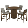 Hamlyn Grey/Walnut 5-piece Round Wood Counter Height Dining Set by Coaster at Eve Furniture
