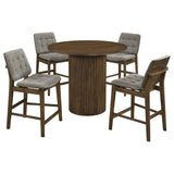 Hamlyn Grey/Walnut 5-piece Round Wood Counter Height Dining Set by Coaster at Eve Furniture