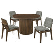 Hamlyn Grey/Walnut 5-piece Round Wood Dining Set by Coaster at Eve Furniture