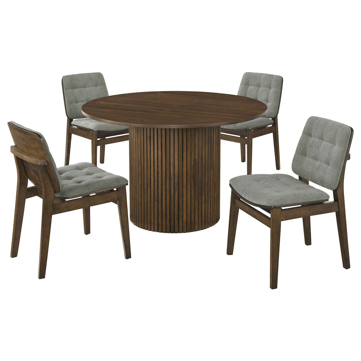 Hamlyn Grey/Walnut 5-piece Round Wood Dining Set by Coaster at Eve Furniture