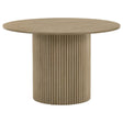 Hamlyn Natural Oak 43-inch Round Wood Dining Room Table by Coaster at Eve Furniture