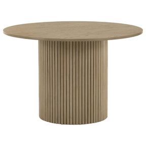 Hamlyn Natural Oak 43-inch Round Wood Dining Room Table by Coaster at Eve Furniture