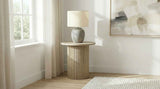 Hamlyn Natural Oak Round Fluted Occasional Side End Table by Coaster at Eve Furniture