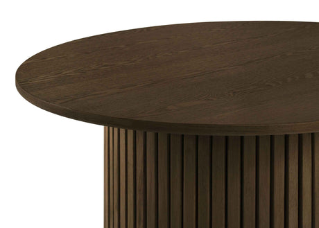 Hamlyn Walnut 2-piece Round Fluted Coffee and End Table Set by Coaster at Eve Furniture