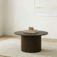 Hamlyn Walnut Round Fluted Occasional Cocktail Coffee Table by Coaster at Eve Furniture