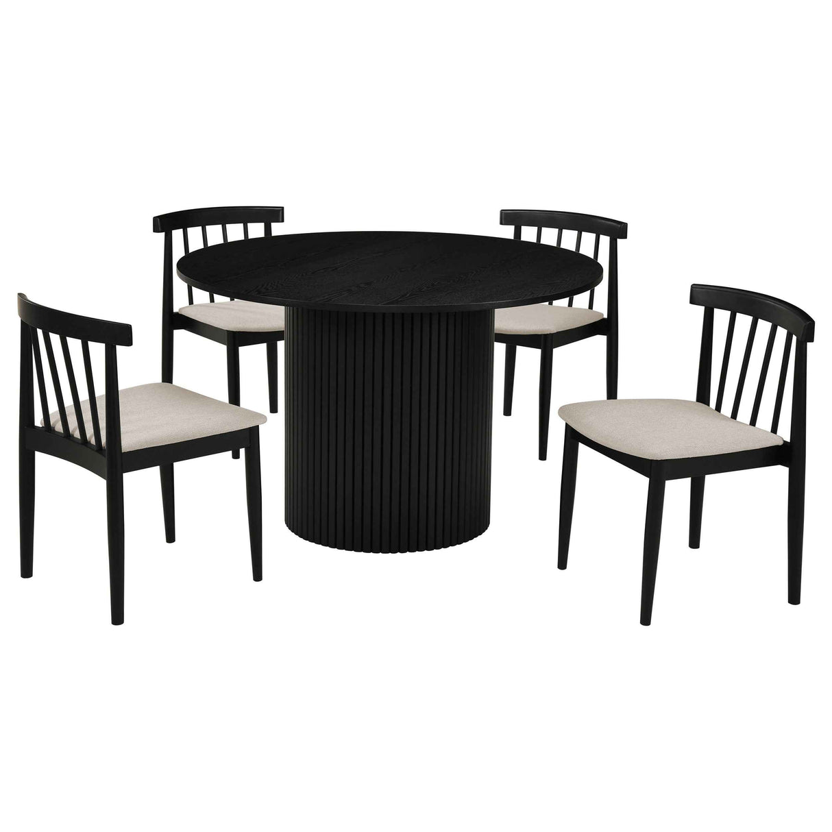 Hamlyn Wheat/Black 5-piece Round Wood Dining Set by Coaster at Eve Furniture