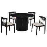 Hamlyn Wheat/Black 5-piece Round Wood Dining Set by Coaster at Eve Furniture