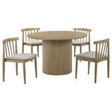 Hamlyn Wheat/Natural Oak 5-piece Round Wood Dining Set by Coaster at Eve Furniture