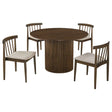 Hamlyn Wheat/Walnut 5-piece Round Wood Dining Set by Coaster at Eve Furniture
