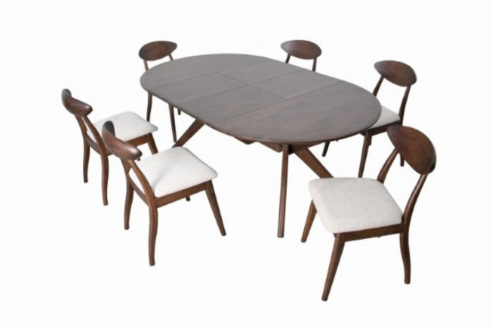 Hammel Rich Walnut 7-Piece Dining Room Set by Furniture of America at Eve Furniture