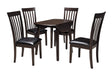 Hammis Dark Brown 5-Piece Round Drop Leaf Table Set by Ashley at Eve Furniture