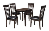 Hammis Dark Brown 5-Piece Round Drop Leaf Table Set by Ashley at Eve Furniture