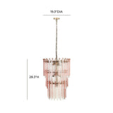 Hampshire Pink Acrylic 3-Tier Chandelier by TOV Furniture at Eve Furniture