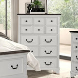 Hampstead White/Dark Brown 5-Piece Queen Bedroom Set by Furniture of America at Eve Furniture