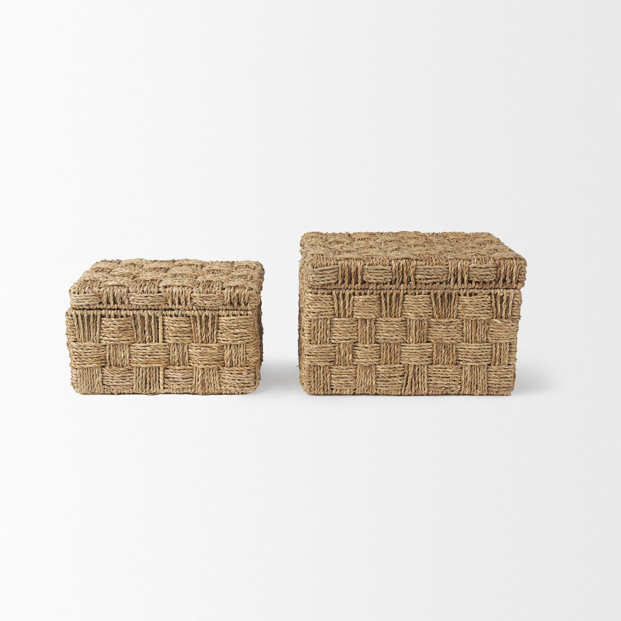 Hanalei Set of 2 Seagrass Boxes with Lids by Mercana at Eve Furniture