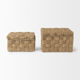 Hanalei Set of 2 Seagrass Boxes with Lids by Mercana at Eve Furniture