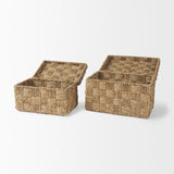 Hanalei Set of 2 Seagrass Boxes with Lids by Mercana at Eve Furniture