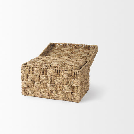 Hanalei Set of 2 Seagrass Boxes with Lids by Mercana at Eve Furniture