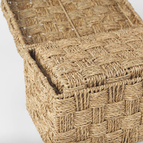 Hanalei Set of 2 Seagrass Boxes with Lids by Mercana at Eve Furniture
