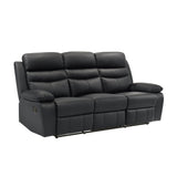 Hancock Black 2-Piece Double Reclining Set by Homelegance at Eve Furniture