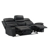 Hancock Black 2-Piece Double Reclining Set by Homelegance at Eve Furniture