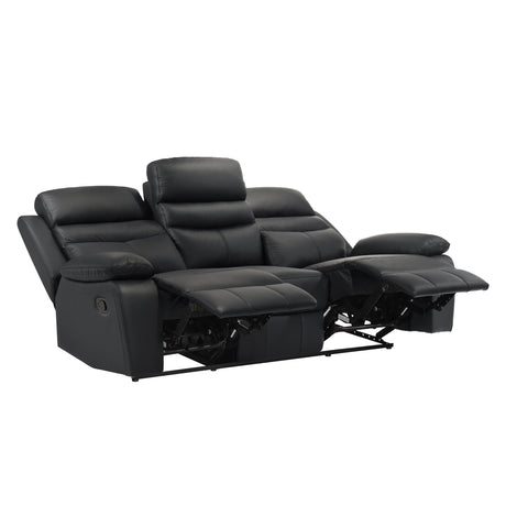 Hancock Black 2-Piece Double Reclining Set by Homelegance at Eve Furniture