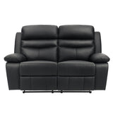 Hancock Black 2-Piece Double Reclining Set by Homelegance at Eve Furniture